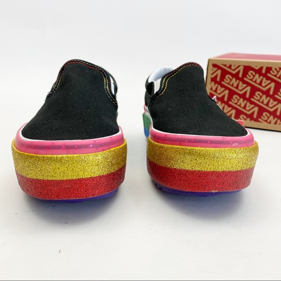 Vans Classic Slip-On Stacked Sneakers: Rainbow - Picture 8 of 15